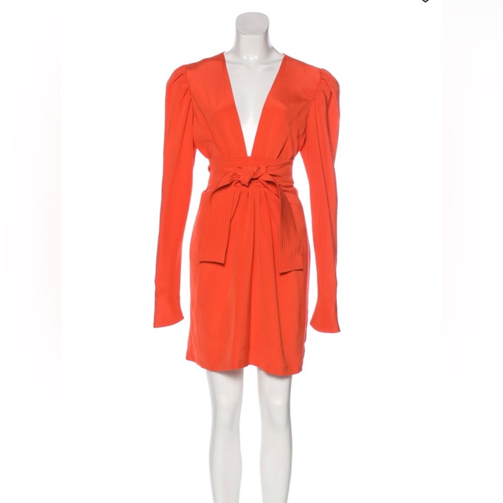 SILVIA TCHERASSI Silk Octavia Dress w/ Tags Orange Belted SMALL